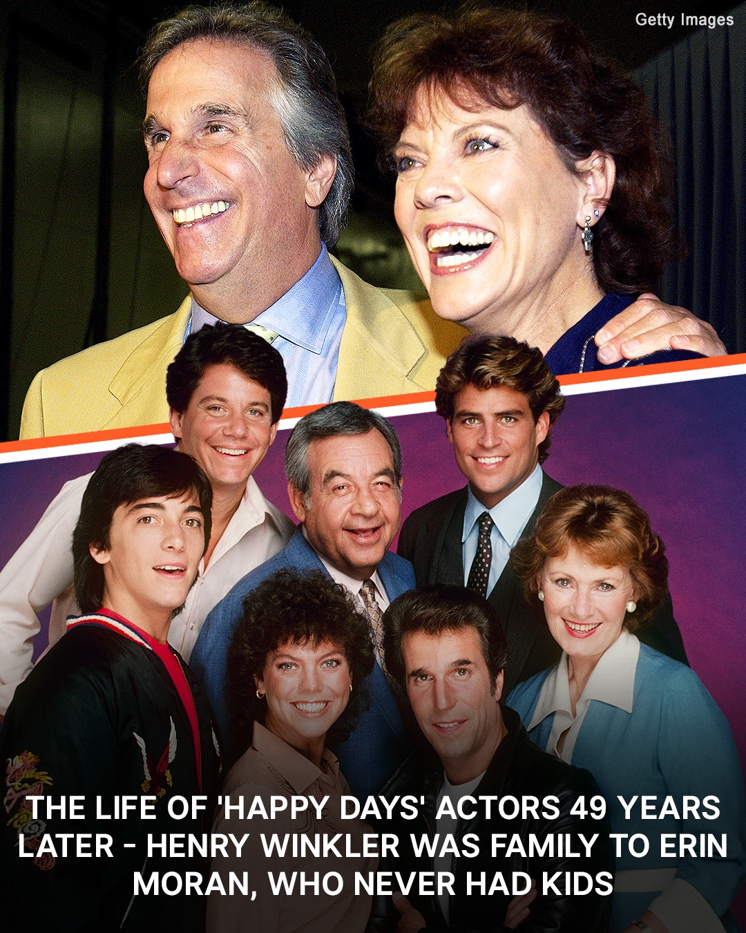 During this time, the lives of the actors have changed beyond recognition. The beloved Fonzie, played by Henry Winkler, lives much more calmly than his character, but is happy to literally melt when he feeds his grandson with a spoon.