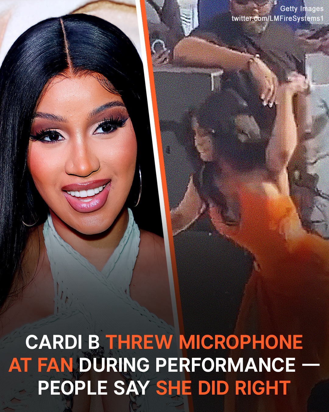 Cardi-B, who recently turned to God and changed her life, left the public speechless when she threw a microphone at a fan during her performance.