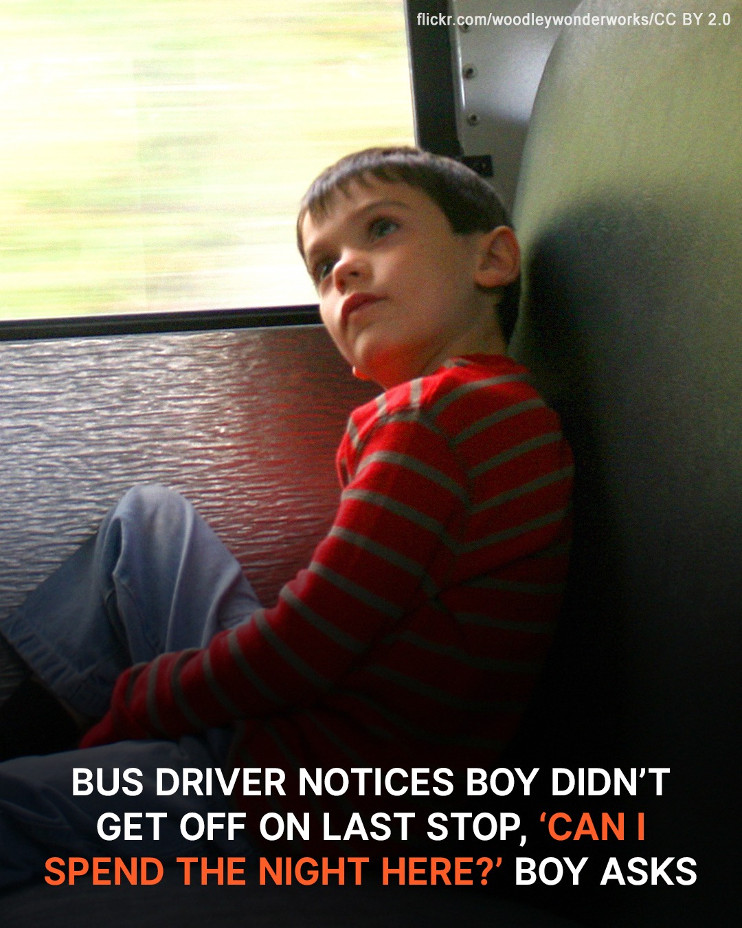 Bus Driver Notices Boy Didn’t Get Off on Last Stop, ‘Can I Spend the Night Here?’ Boy Asks