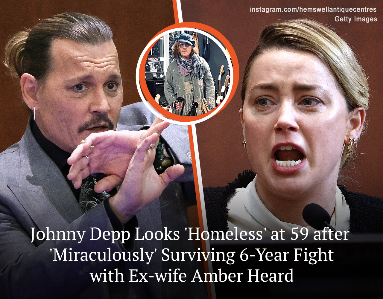 “He’s homeless living on the streets,” thinks one fan about handsome Hollywood Johnny Depp after his private visiting local music shop.