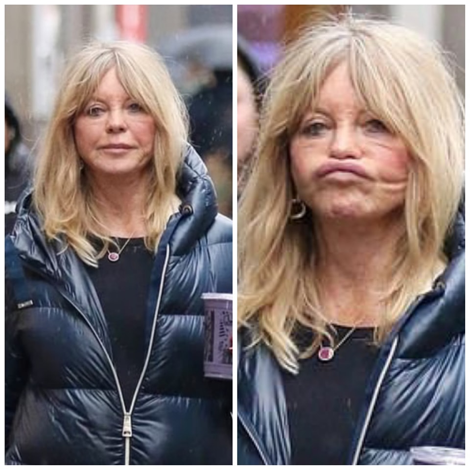 Goldie Hawn, 77, pulls a duck face for the cameras as she grabs her morning coffee in New York City and confirms what we all knew
