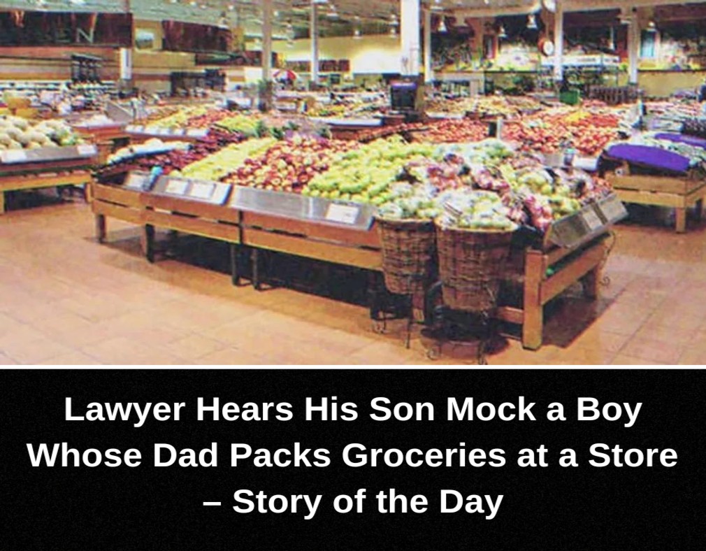 Lawyer Hears His Son Mock a Boy Whose Dad Packs Groceries at a Store