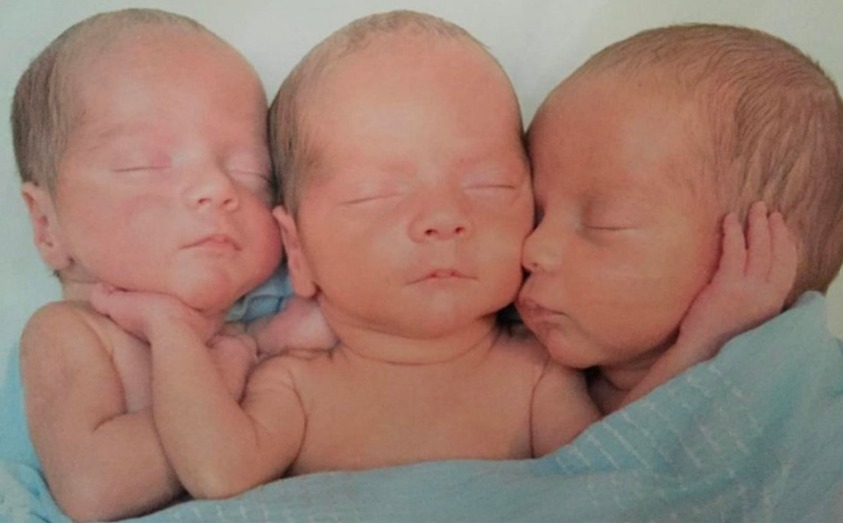 Mother gives birth to rare triplets